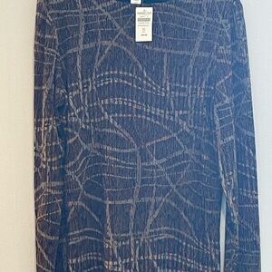 Coldwater Creek Navy and Beige Patterned Top. Item # 11326